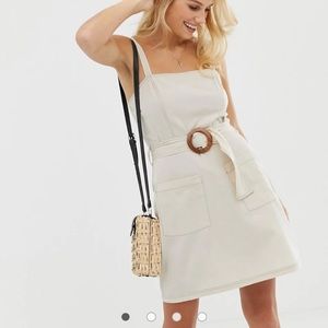 ASOS tie belt mini linen dress